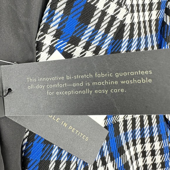 Banana Republic Womens Sz 4 Tailored Blazer/Jacket Blue White Black Plaid NEW! - Picture 8 of 16